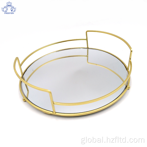 Metal Wire Tray Metal Round Tray with Mirror base Manufactory